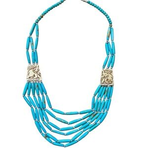 Turquoise Multi-Strand Beaded Necklace